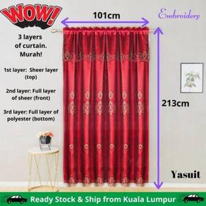 Full Double Layer Curtain Embroidery Elegant 2 Lay