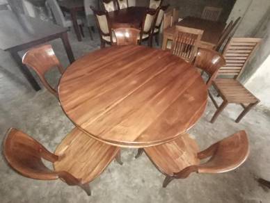 Round wooden dining set