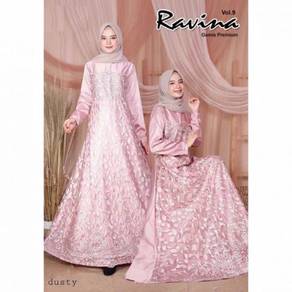 Ravina gold green yellow pink blue grey red dress