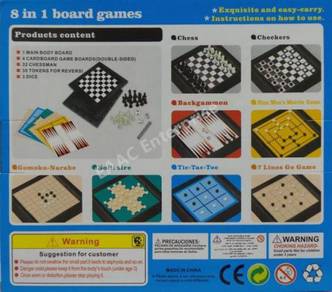 8 in 1 Games Mini Board Chess Backgamon Solitaier