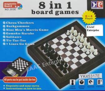 8 in 1 Games Mini Board Chess Backgamon Solitaier