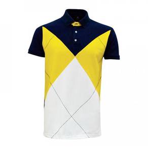 Baju Tshirt POLO Lacoste Yellow/Navy Blue/White L1