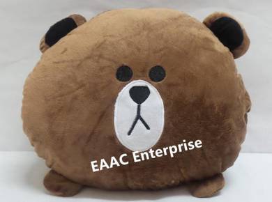 Line Friends Bear Warm Hand Pillow with Blanket
