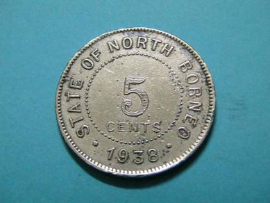 5 Cents State Of North Borneo 1938