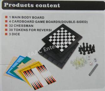 8 in 1 Games Mini Board Chess Backgamon Solitaier