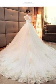 White long sleeve wedding dress gown RB0874