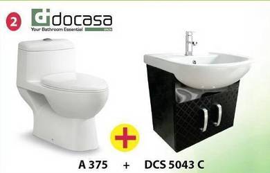 Basin Cabinet Set + Docasa Toilet Bowl Set
