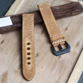 STRAPSCO Orange Distressed Leather Watch Strap