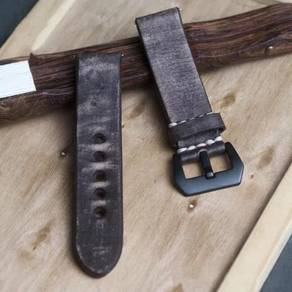 STRAPSCO DarkCoffee Distressed Leather Watch Strap