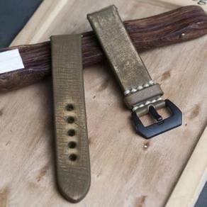 STRAPSCO Brown Distressed Leather Watch Strap