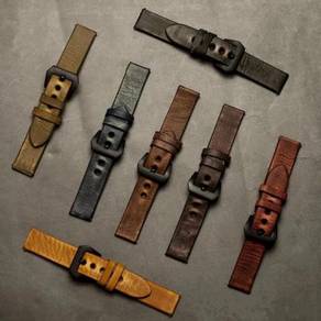 STRAPSCO Orange Distressed Leather Watch Strap