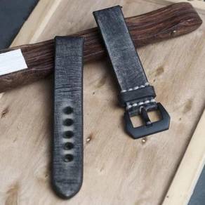 STRAPSCO Blue Distressed Leather Watch Strap