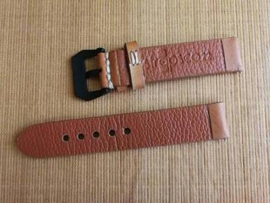 STRAPSCO Orange Distressed Leather Watch Strap
