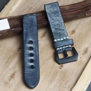STRAPSCO Navy Blue Distressed Leather Watch Strap