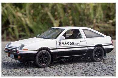 Diecast 1:28 Initial-D Toyota AE86 car white-white