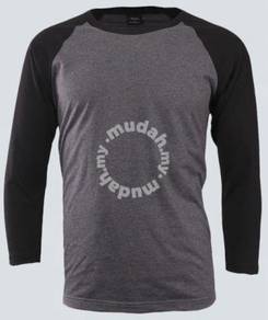 Tshirt Raglan Sleeve color CHARCOAL GREY / BLACK