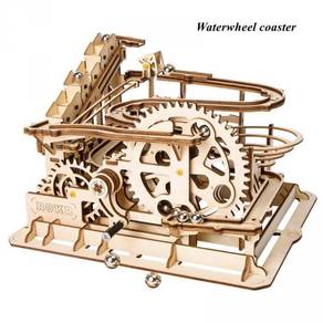 DIY Spinning Waterwheel Marble Wooden Model Kits