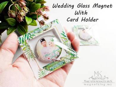 Wedding Doorgift Glass magnet with thank you card