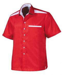 KEMEJA Korporat F1 Lengan Pendek FM6172 RED WHITE