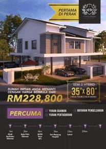 Cashback 30k! Townhouse Semi D Hybrid, Taman Mulia Sitiawan, Perak