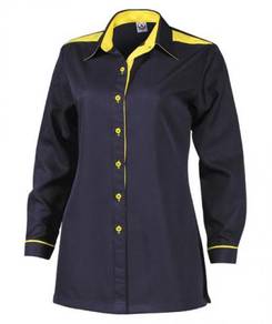 Baju Korporat F1 Long Sleeve FF6145 NAVY YELLOW