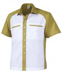 Kemeja Korporat Short Sleeve FM6166 WHITE GREEN
