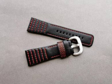Sevenfriday Black Red Calf Leather Watch Strap