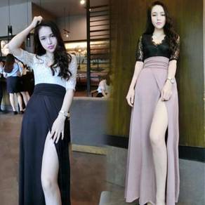Long sleeve lace slit dinner prom dress RBP0278
