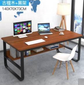 Meja brown Big desk table children working study 1