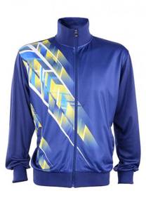 Baju Sweater Sukan Track Top Navy Blue Yellow