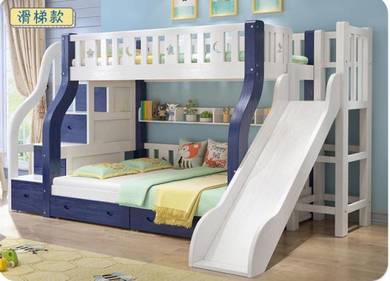 Double decker katil children slides Bed frame 3