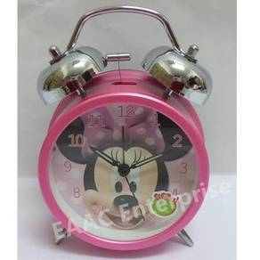 Cute Cartoon Minnie Pink Twin Bell Alarm Clock