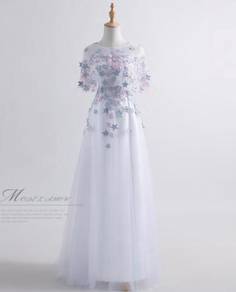 White wedding bridesmaid dinner prom dress RBP0324