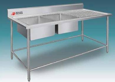 Stainless Steel Double Bowl Sink - LEFT - SRDBS-L