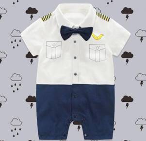 Cute Baby Mr Pilot Romper Short Sleeves