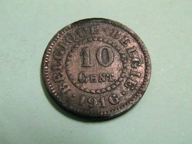 1916 Belgium 10 Cents