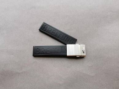 BREITLING 20mm Black Rubber Watch Strap