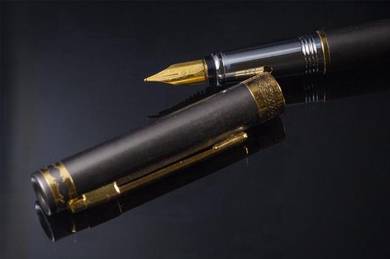 Antique Fountain pen, metal, grey-gold color