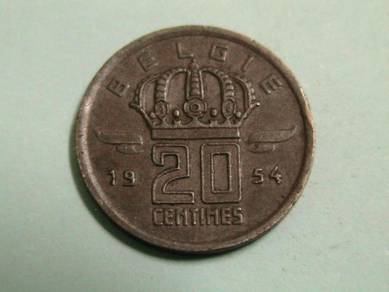 Belgium 20 Centimes 1954
