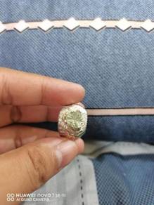 Cincin perak permata prasiolite amethys
