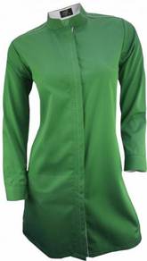 Baju Korporat Muslimah Labuh FC1023 Green White