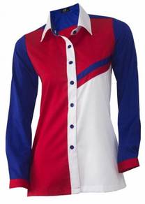 Baju Kemeja Korporat Wanita FC997 Red Blue