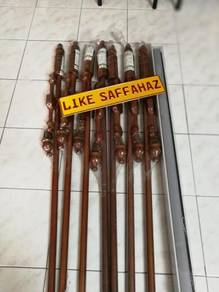 Rail Langsir Rod Kayu Coklat