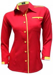Baju Korporat Perempuan Labuh FC991 Red Yellow