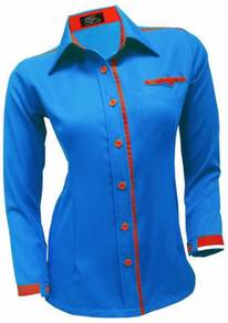 Uniform Kemeja Korporat Wanita FC991 Sea Blue Red