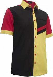 Baju Korporat F1 Lelaki FC897 BLACK RED YELLOW