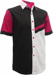 Baju Korporat Male FC897 Black Pink Magenta White