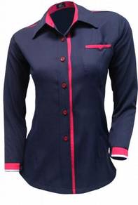 Baju Korporat Wanita FC991 Navy Blue Pink Magenta
