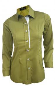 Baju Kemeja Korporat Female FC992 Olive White