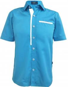 Baju Korporat F1 Lelaki FC892 Sky Blue White